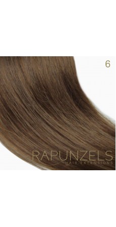 0.5 Gram 16" Pre Bonded Nail Tip Colour #6 Light Chestnut Brown (25 Strands)